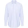 Mazzarelli Man Shirt Sky Blue Size 17 Cotton In Blue