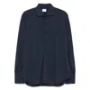 Mazzarelli Leather Shirts In Blue
