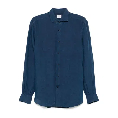 Mazzarelli Linen Shirts In Blue