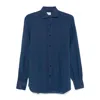 Mazzarelli Linen Shirts In Blue