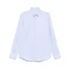 Mazzarelli Button-down Long-sleeved Shirt In Blue
