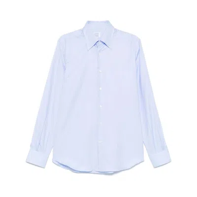 Mazzarelli Lapel Long Sleeve Shirt In Blue