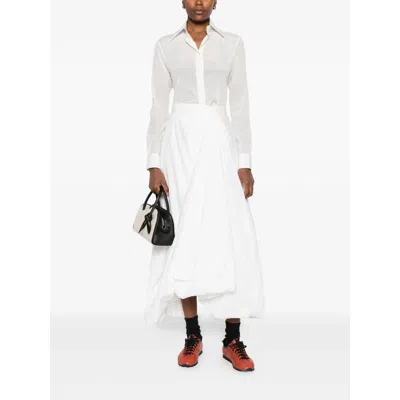 Mazzarelli Gea Long-sleeve Button-up Shirt In White