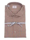 Mazzarelli Gingham Check Shirt In Brown