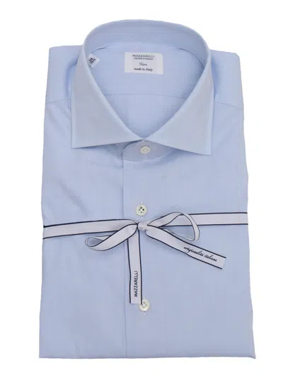 Mazzarelli Slim Fit Shirt In Blue Cotton