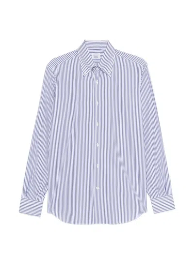 Mazzarelli Striped Button-down Shirt In Blue