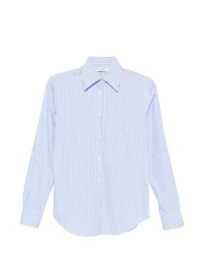 Mazzarelli Striped Buttoned Shirt In Blue