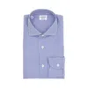 Mazzarelli Striped Cotton Poplin Shirt In Blue