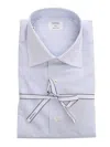 Mazzarelli Striped Cotton Shirt In Light Blue