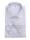 Mazzarelli Striped Cotton Shirt In Light Blue