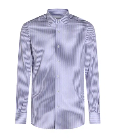 Mazzarelli Striped Shirt In Blue