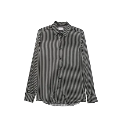 Mazzarelli Striped Shirt In Gray