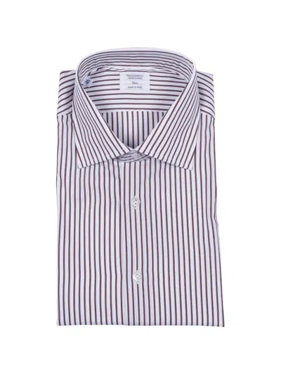 Mazzarelli Striped-pattern Slim-fit Shirt In Blue