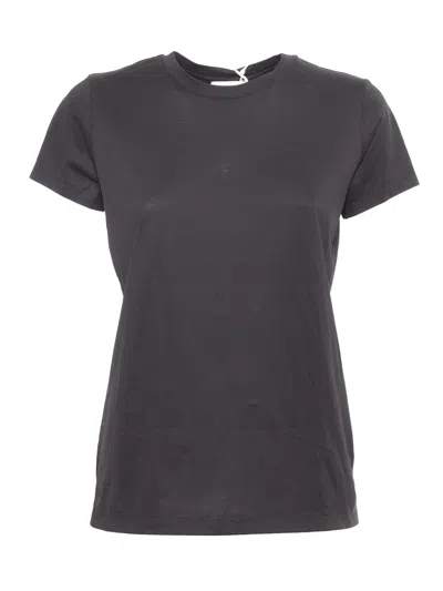 Mazzarelli Round Neck Short Sleeve T-shirt In Black