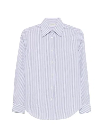 Mazzarelli Vertical-stripe Long-sleeve Shirt In White