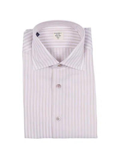 Mazzarelli Vertical-stripe Slim-fit Shirt In Neutral