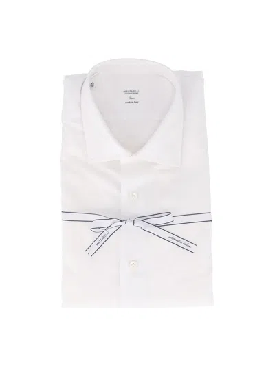 Mazzarelli White Cotton Shirt Slim Fit