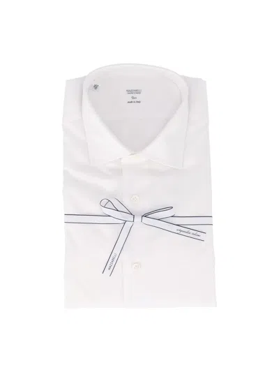 Mazzarelli White Cotton Shirt Slim Fit