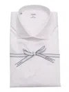 Mazzarelli White Slim Fit Satin Twill Shirt In White