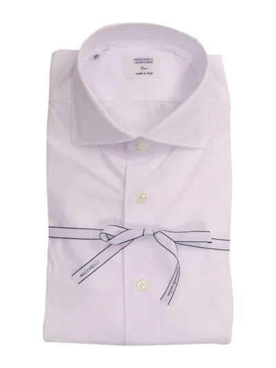 MAZZARELLI WHITE STRETCH SHIRT,A65 11