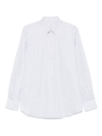 Mazzarelli Windowpane- Print Shirt In White