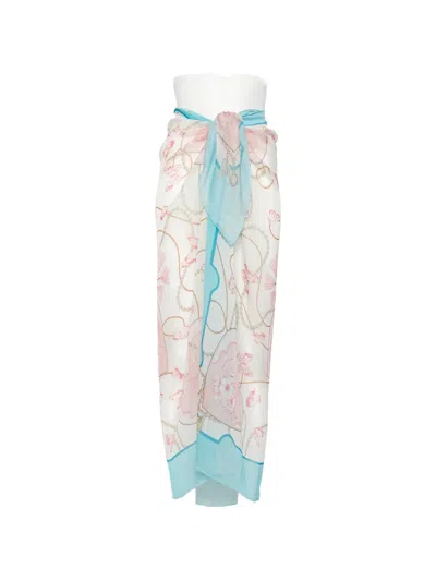 Mazzei Butterfly-print Tassel-detail Sarong In Blue