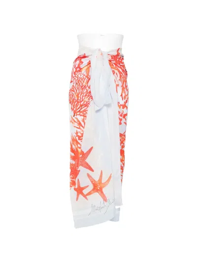 Mazzei Coral-print Sarong In White