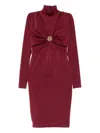 Mazzei Cut-out Logo-plaque Dress In Red