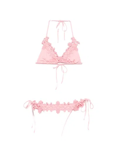 Mazzei Embroidered-trim Bikini In Pink