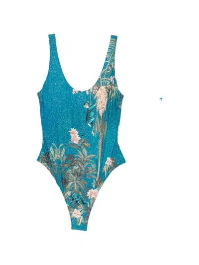 Mazzei Glitter-effect Swimsuit In Blue