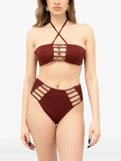 Mazzei Ring-detailed Bikini In Brown
