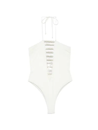 Mazzei Ring-embellished Swimsuit In White
