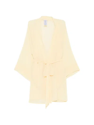 Mazzei Sheer Tie-fastening Coat In Neutral