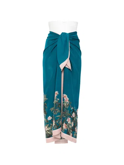 Mazzei Tropical-print Wrap Sarong In Blue