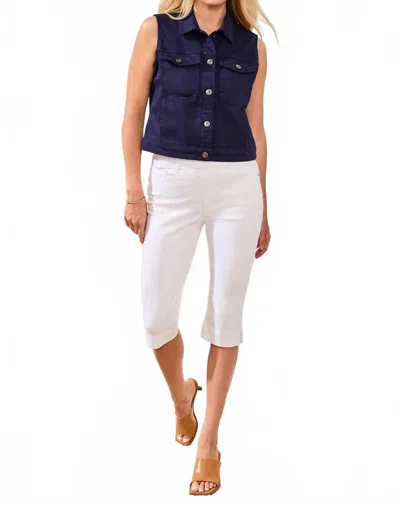 Mb By Tribal Audrey Pull-on Pedal Pusher Pant In White