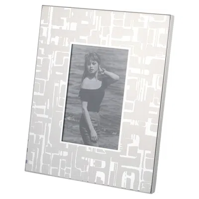 Pre-owned Mb Italy Silvered Aluminum Picture Frame By Umberto Mascagni, Italy 1970 In Gray