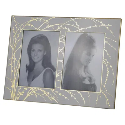 Pre-owned Mb Italy Umberto Mascagni Gilt And White Aluminum Picture Frame, Italy 1970s