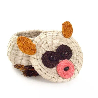 Mbare Bush Baby Lidded Basket In Beige