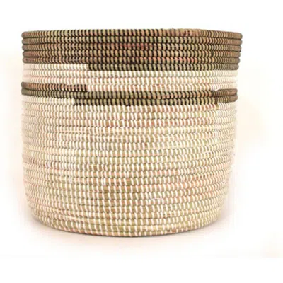 Mbare Catch-all / Planter Basket Stripe In Black And White