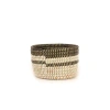 Mbare Catch-all / Planter Basket Stripe In Black And White