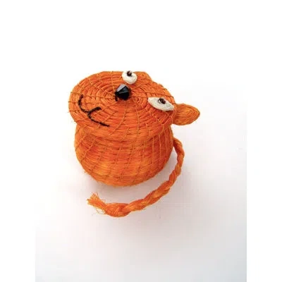 Mbare Cool Cat Lidded Basket In Beige