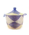 Mbare Dou Lid Chevron Low Storage Basket In Multi