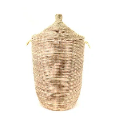 Mbare Dou Lid Storage Basket In Beige