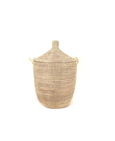Mbare Dou Lid Storage Basket Monochrome Medium Storage In Brown