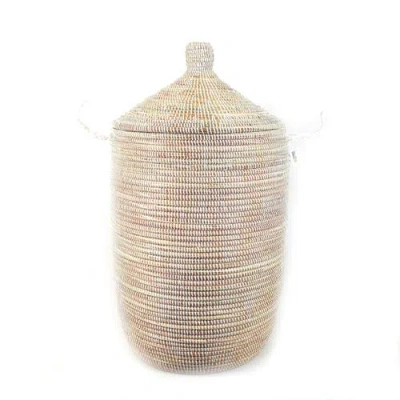 Mbare Dou Lid Storage Basket Monochrome In White