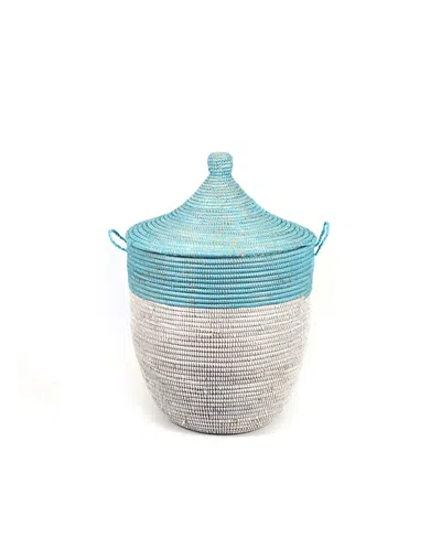 Mbare Dou Lid Storage Basket Two-tone Medium Storage