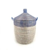 Mbare Dou Lid Storage Basket Two-tone Medium Storage In Navy And White