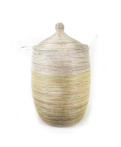 Mbare Dou Lid Storage Basket Two-tone In Neutral