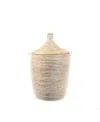 Mbare Dou Lid Storage Monochrome Medium Storage Basket In Neutral