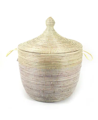 Mbare Dou Lid Storage Two-tone Low Storage Basket In Neutral